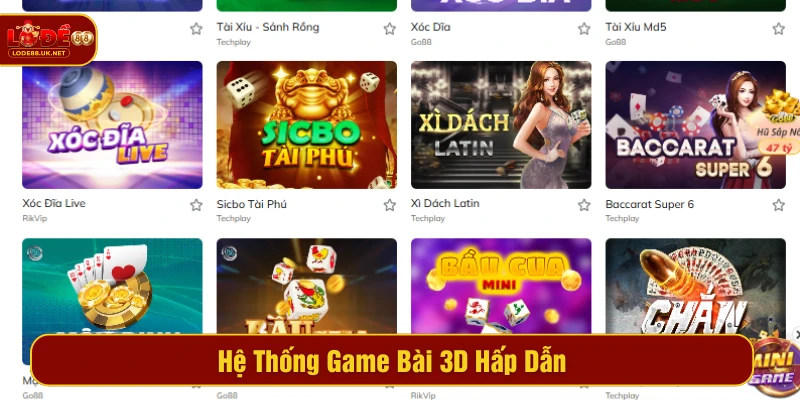 Chơi đánh bài truyền thống với phong cách thiết kế 3D bắt mắt