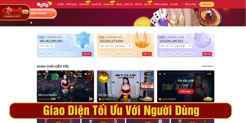 Giao diện tối ưu với người dùng