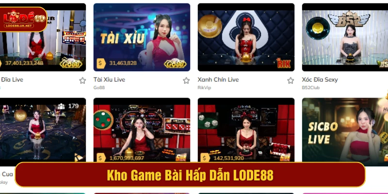 Hệ thống game bài casino đa dạng thể loại