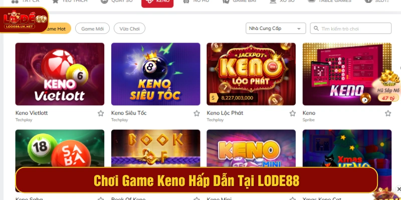 Khám phá sức hút của sảnh cược keno